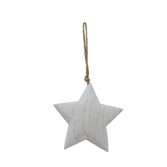 Whitewashed Rustic Hanging Star by Hill Interiors
