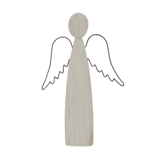 Whitewashed Rustic Standing Angel by Hill Interiors