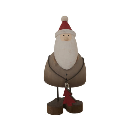 Rustic Santa With Tree Decoration by Hill Interiors