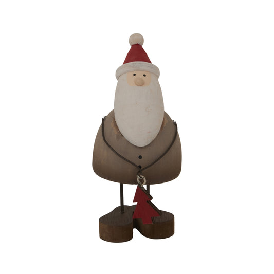 Rustic Santa With Tree Decoration by Hill Interiors