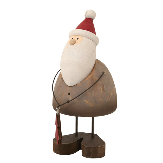 Large Rustic Santa With Tree Decoration by Hill Interiors