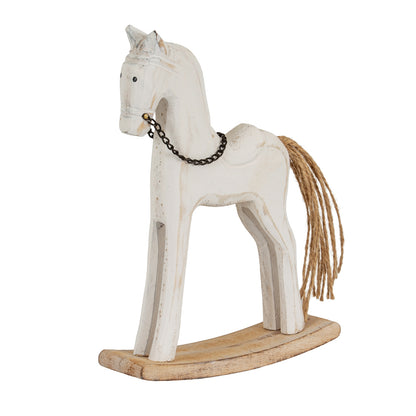 Whitewashed Rustic Rocking Horse by Hill Interiors