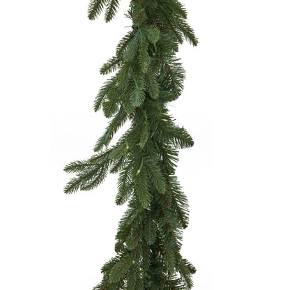 Green Pre-Lit Woodland 200 Led Fir Christmas Garland by Hill Interiors - image 2