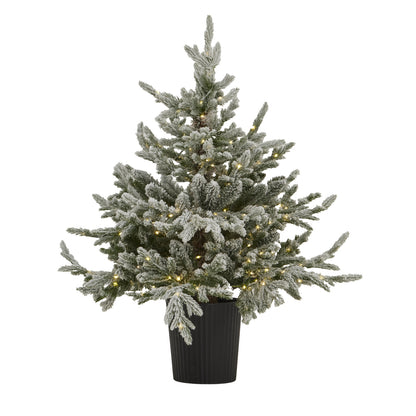 Snowy Forest Fir Pre-Lit Led 300L Christmas Tree In Pot by Hill Interiors - image 2
