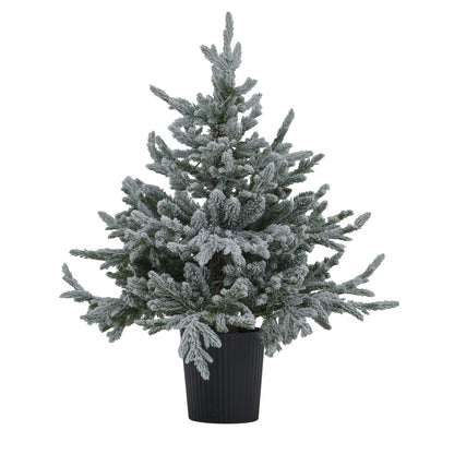 Snowy Forest Fir Pre-Lit Led 300L Christmas Tree In Pot by Hill Interiors