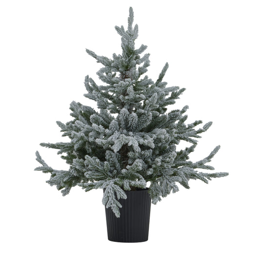 Snowy Forest Fir Pre-Lit Led 300L Christmas Tree In Pot by Hill Interiors
