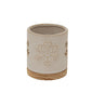 Alora Ceramic Snowflake Candle Holder On Wood Base by Hill Interiors
