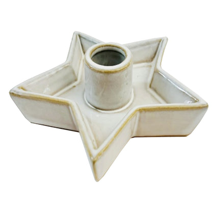 Alora Ceramic Star Candle Holder by Hill Interiors