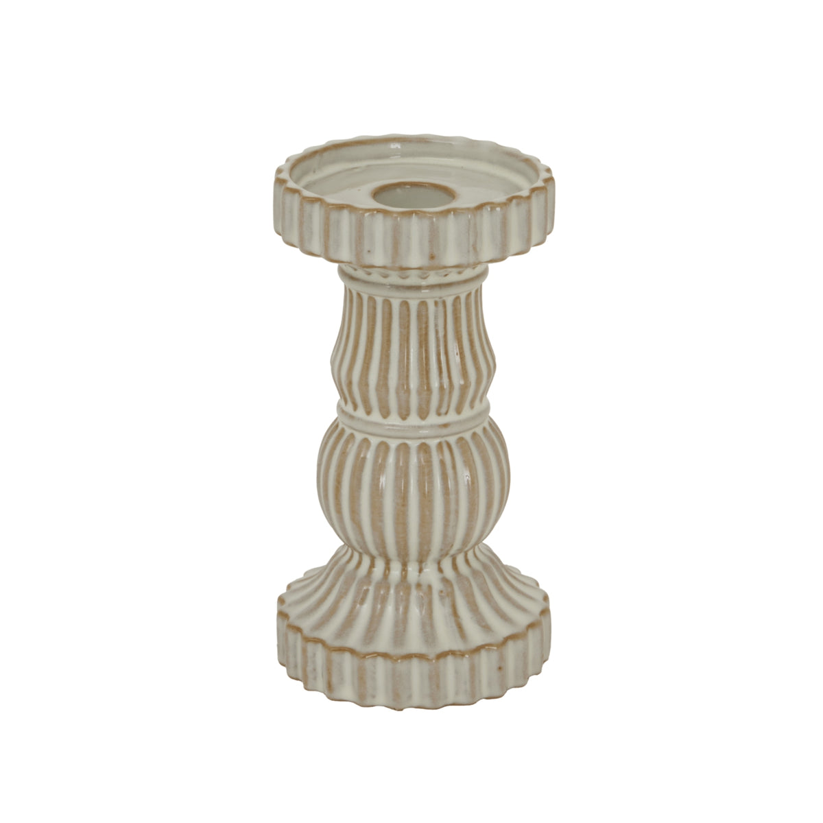Alora Ceramic Pillar Candle Holder by Hill Interiors