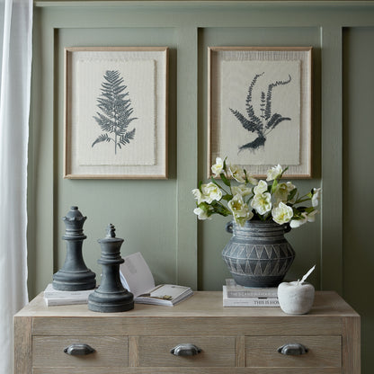 Flora & Fauna Collection Spleenwort On Linen In Beaded Frame by Hill Interiors - image 4