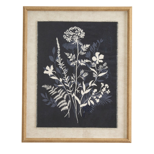 Flora & Fauna Collection Meadow On Linen In Beaded Frame by Hill Interiors