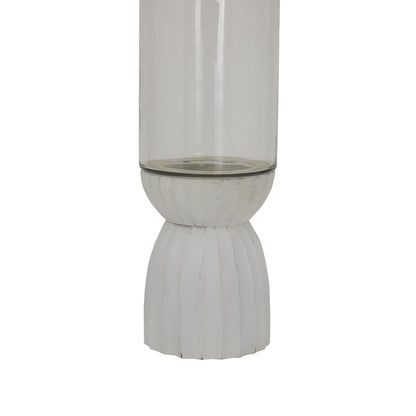 White Carved Hurricane Lantern by Hill Interiors - image 2