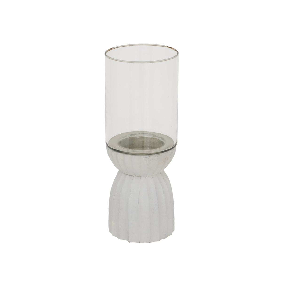 White Carved Hurricane Lantern by Hill Interiors