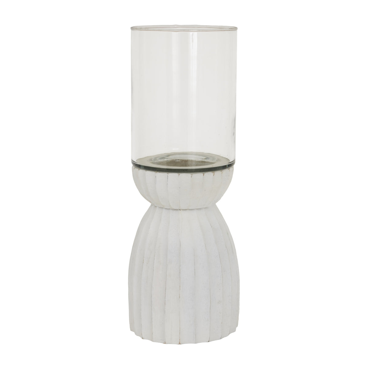 Large White Carved Hurricane Lantern by Hill Interiors - image 2
