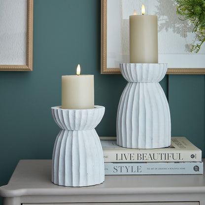 Large White Carved Hurricane Lantern by Hill Interiors - image 4