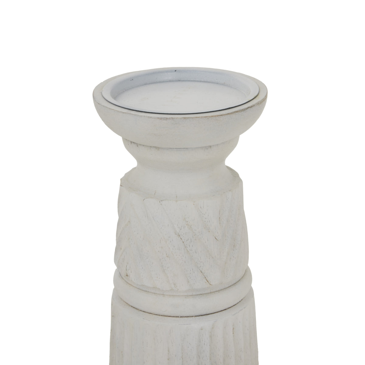 White Carved Candle Holder by Hill Interiors - image 2