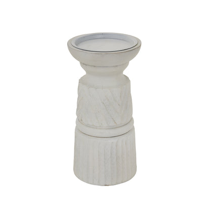 White Carved Candle Holder by Hill Interiors - image 3