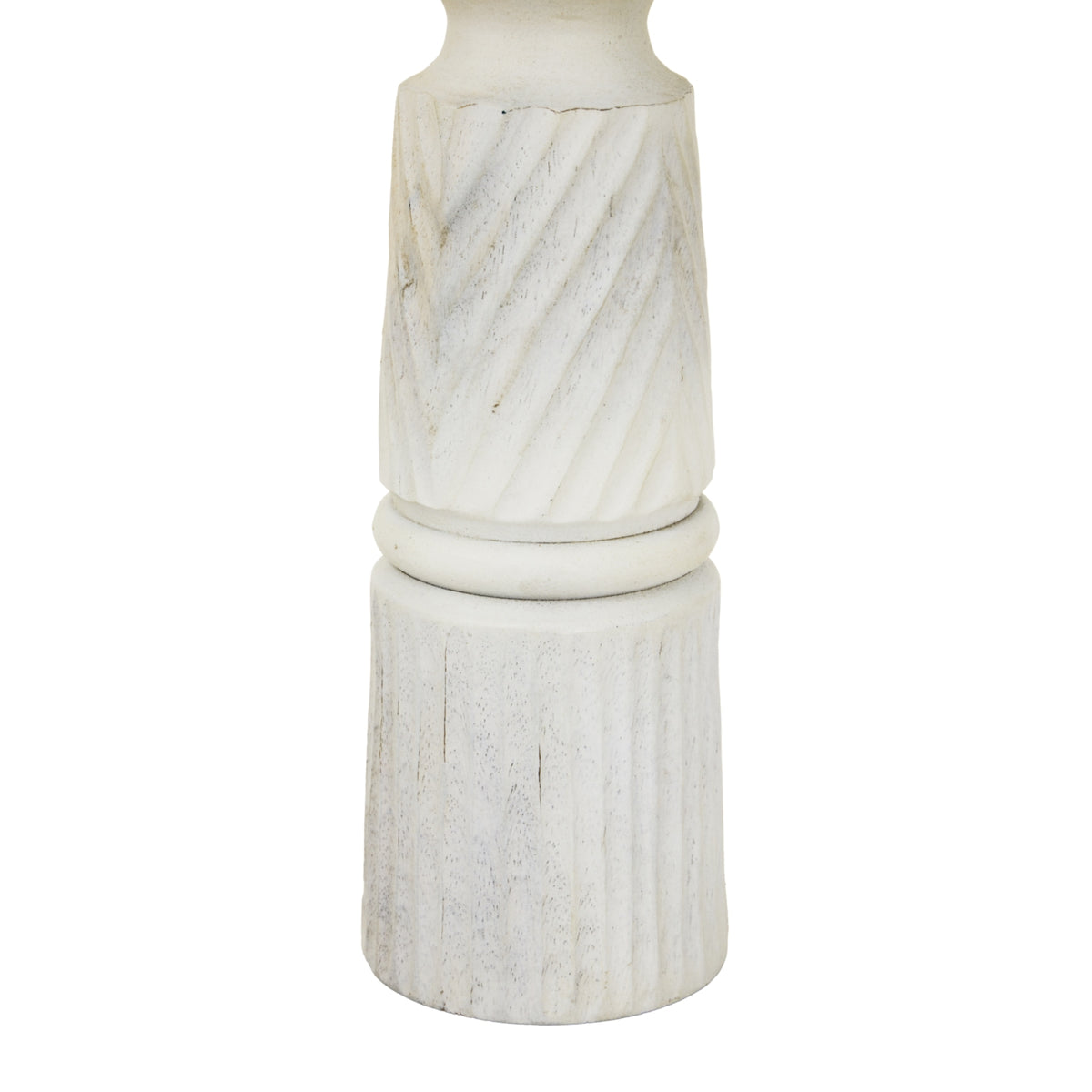 Large White Carved Candle Holder by Hill Interiors - image 3