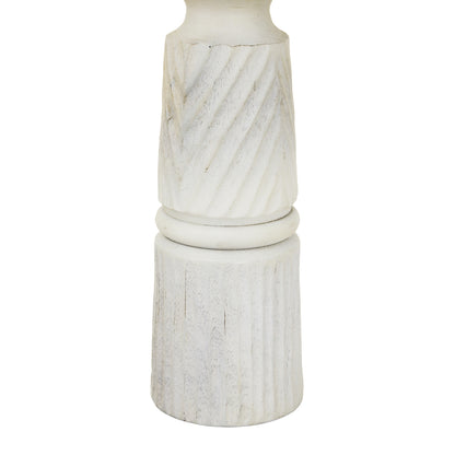 Large White Carved Candle Holder by Hill Interiors - image 3