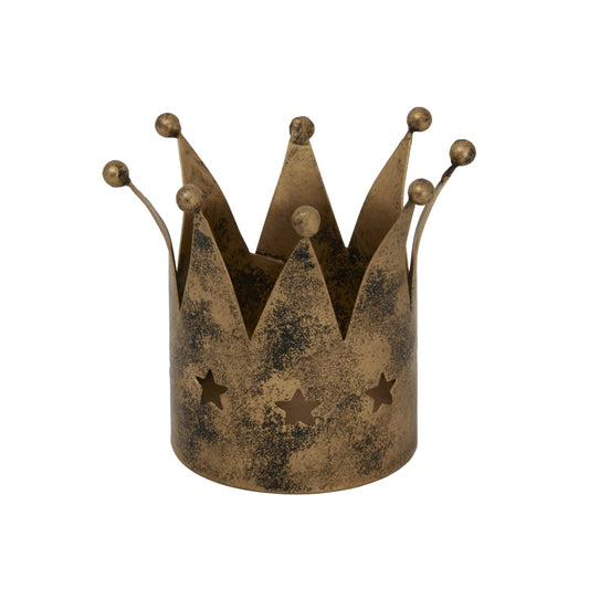 Antique Gold Crown Tealight Holder by Hill Interiors