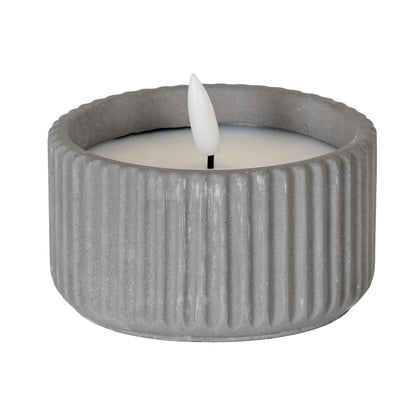 Luxe Collection Natural Glow Ribbed Small Led Candle by Hill Interiors