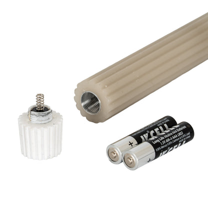 Luxe Collection Natural Glow Taupe Ribbed Taper Candles by Hill Interiors - image 3