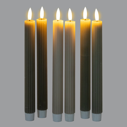 Luxe Collection Natural Glow Taupe Ribbed Taper Candles by Hill Interiors - image 4