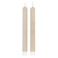 Luxe Collection Natural Glow Taupe Ribbed Taper Candles by Hill Interiors