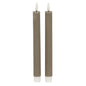 Luxe Collection Natural Glow Grey Ribbed Taper Candles by Hill Interiors