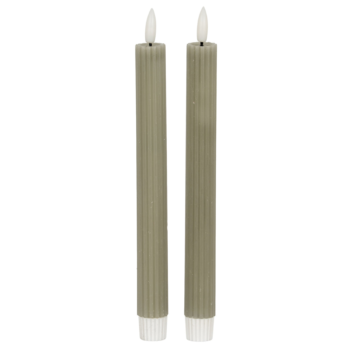 Luxe Collection Natural Glow Sage Ribbed Taper Candles by SEDERVA