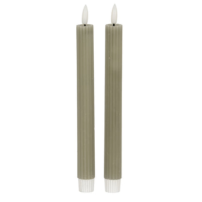 Luxe Collection Natural Glow Sage Ribbed Taper Candles by SEDERVA