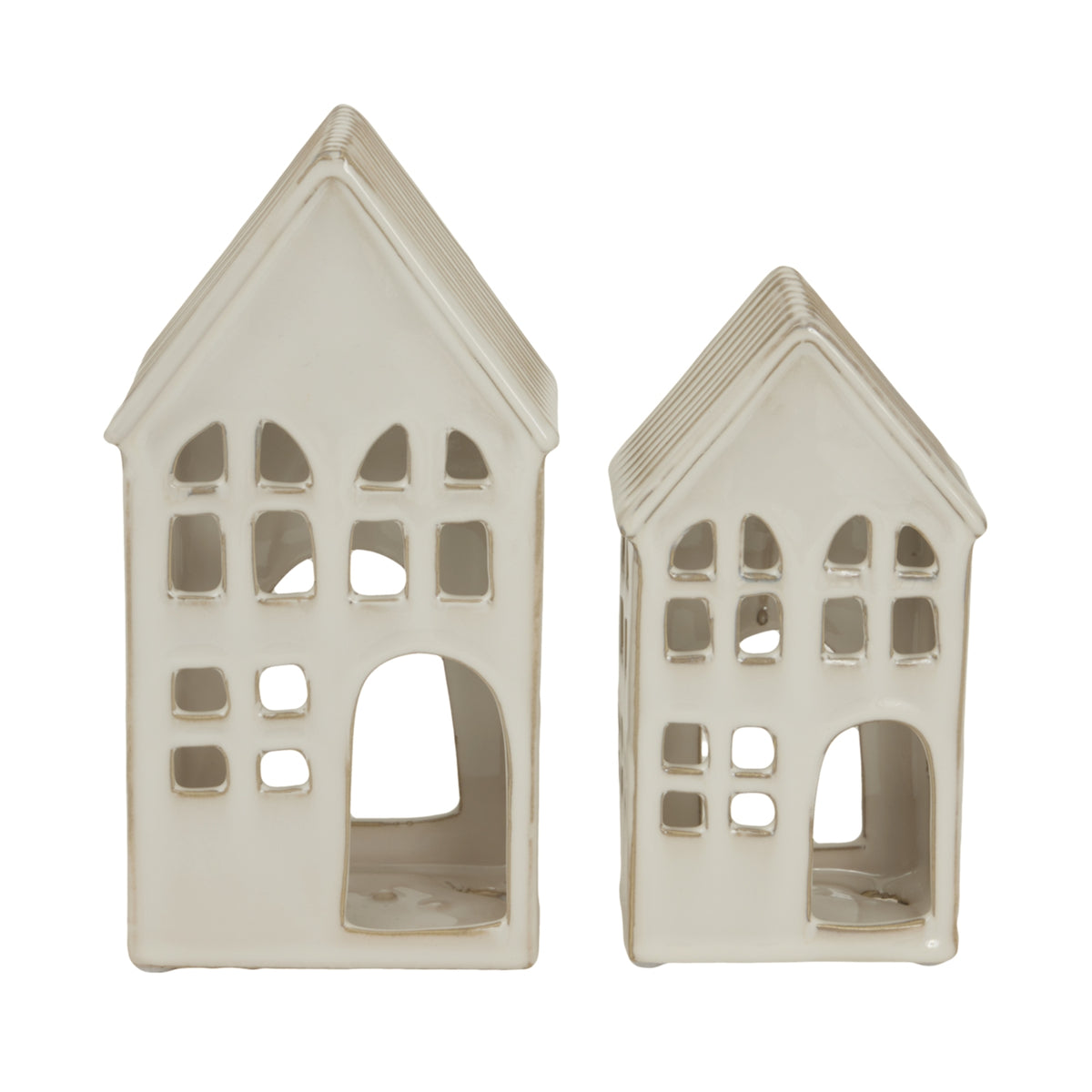 White Ceramic House Tea Light Holder by Hill Interiors - image 3