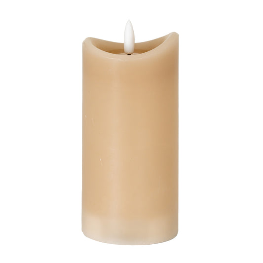 Luxe Collection Natural Glow 2.75x6 Taupe Melted LED Candle by Hill Interiors