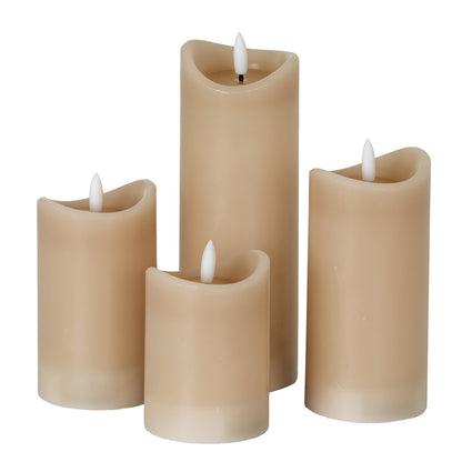 Luxe Collection Natural Glow 2.75x8 Taupe Melted LED Candle by Hill Interiors - image 3
