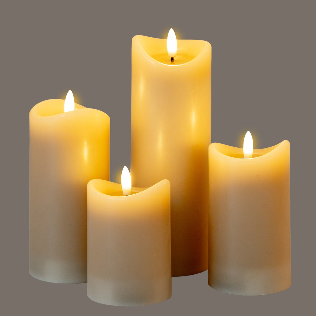 Luxe Collection Natural Glow 2.75x8 Taupe Melted LED Candle by Hill Interiors - image 4