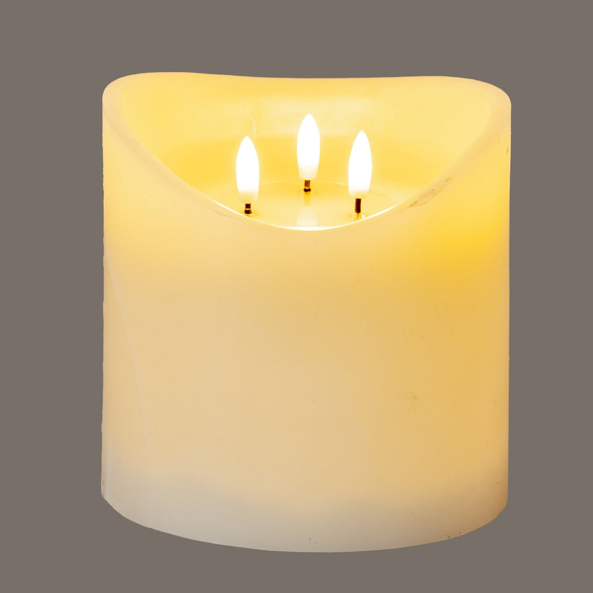 Luxe Collection Natural Glow 6x6 Cream Melted LED Candle by Hill Interiors - image 2
