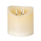 Luxe Collection Natural Glow 6x6 Cream Melted LED Candle by Hill Interiors