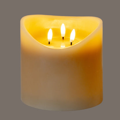 Luxe Collection Natural Glow 6x6 Taupe Melted LED Candle by Hill Interiors - image 2