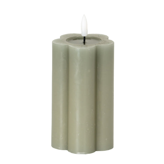 Luxe Collection Natural Glow 2.75x5 Grey Pillar LED Candle by Hill Interiors