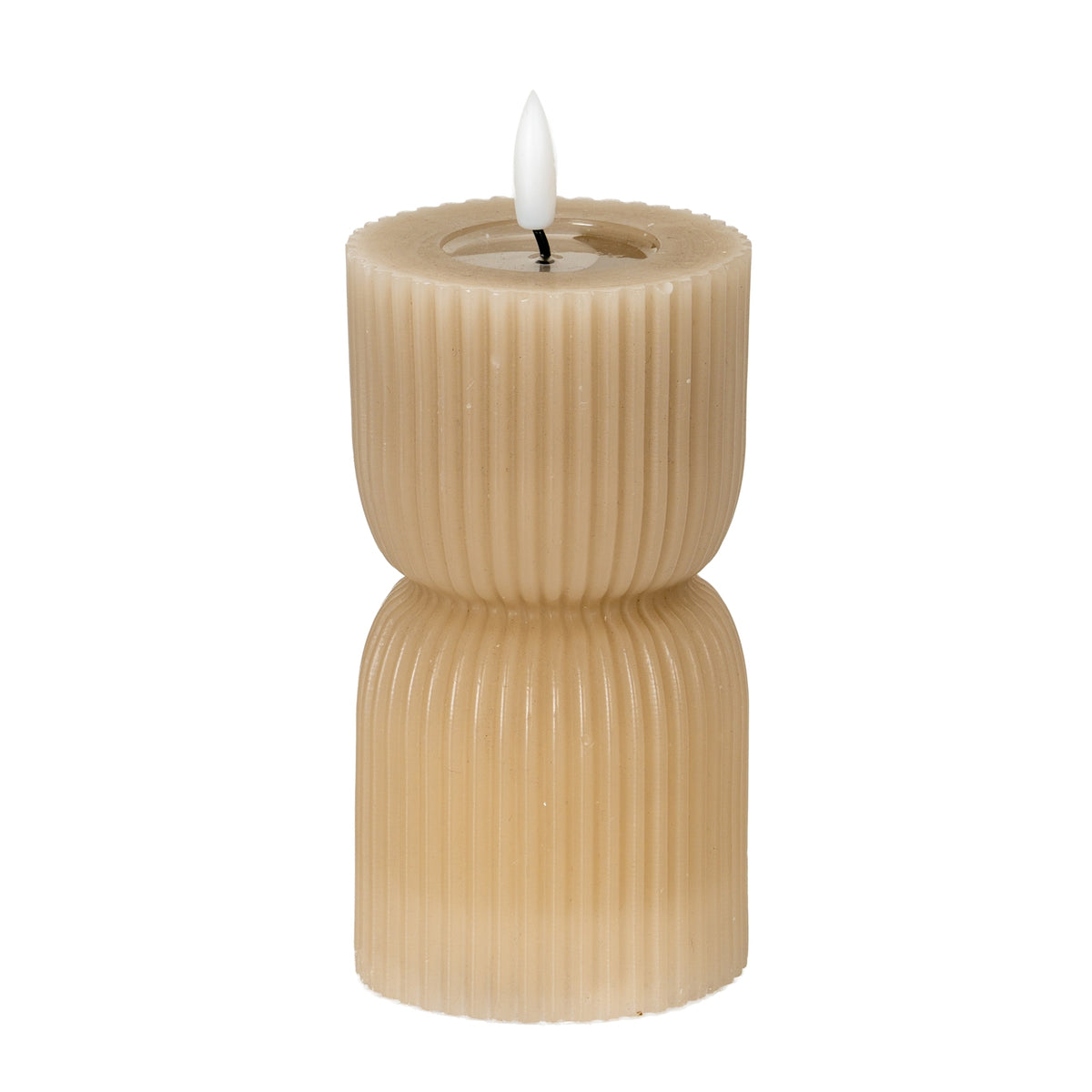 Luxe Collection Natural Glow 2.75x6 Stone Carved LED Candle by Hill Interiors