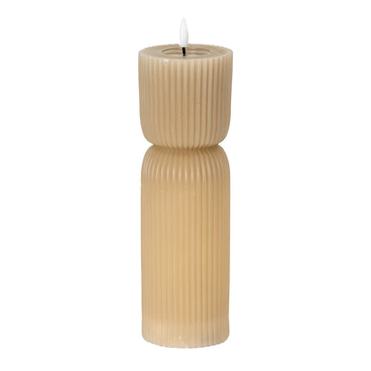 Luxe Collection Natural Glow 2.75x10 Stone Carved LED Candle by Hill Interiors