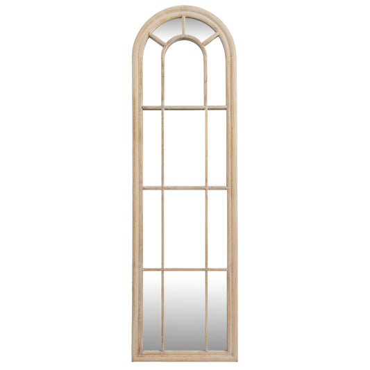 Washed Wood Tall Arched Window Mirror by Hill Interiors