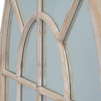 Washed Wood Arched Window Mirror by Hill Interiors - image 2
