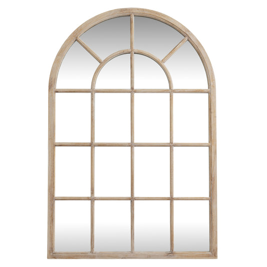 Washed Wood Arched Window Mirror by Hill Interiors