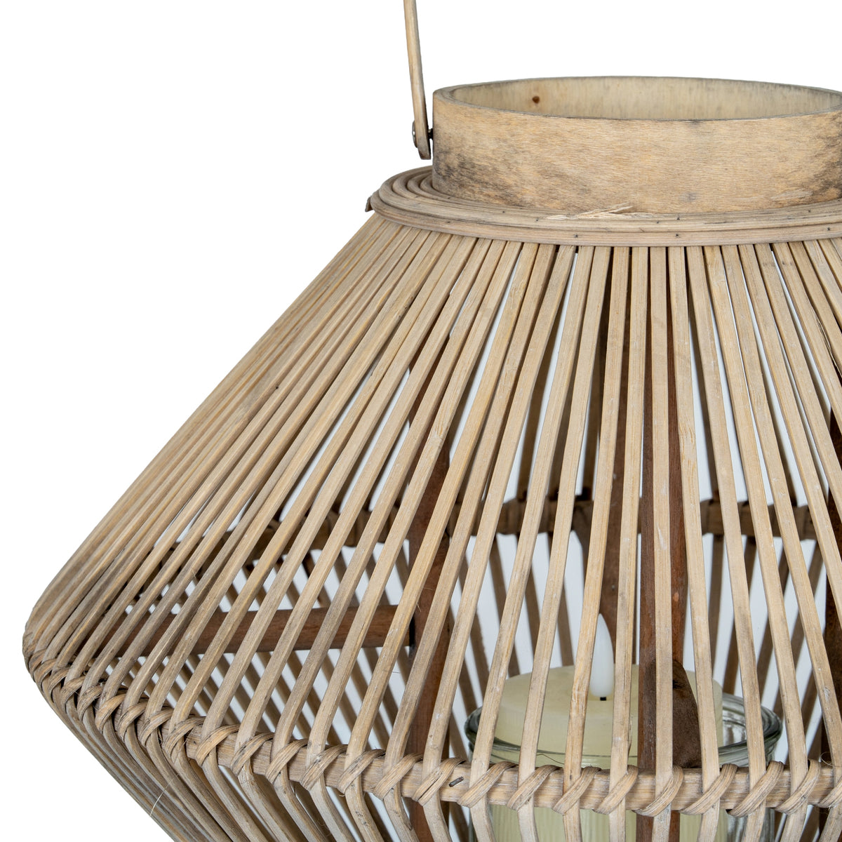 Cone Wicker Lantern With Glass Holder by Hill Interiors - image 4