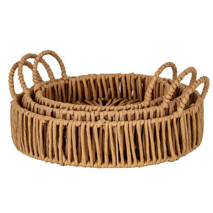 Large Loop Handle Set of 3 Round Trays by Hill Interiors - image 2