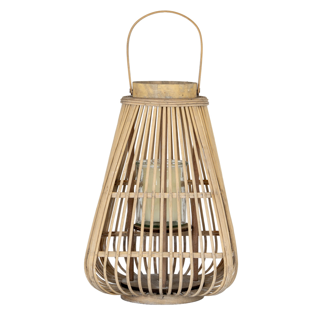 Large Peardrop Wicker Lantern With Glass Holder by Hill Interiors - image 2