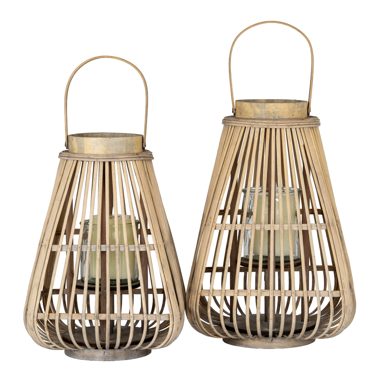 Large Peardrop Wicker Lantern With Glass Holder by Hill Interiors - image 5