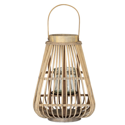 Medium Peardrop Wicker Lantern With Glass Holder by Hill Interiors