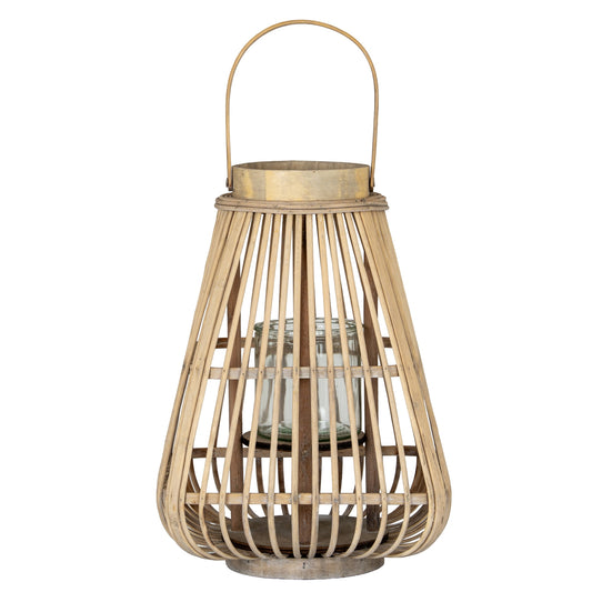 Medium Peardrop Wicker Lantern With Glass Holder by Hill Interiors